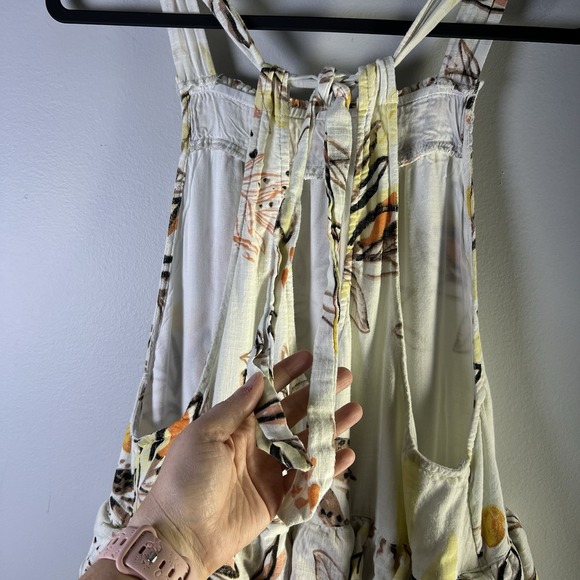 Free People Size Medium Anita High Low Maxi Dress Boho Festival Ruffle Tiered - Picture 9 of 13